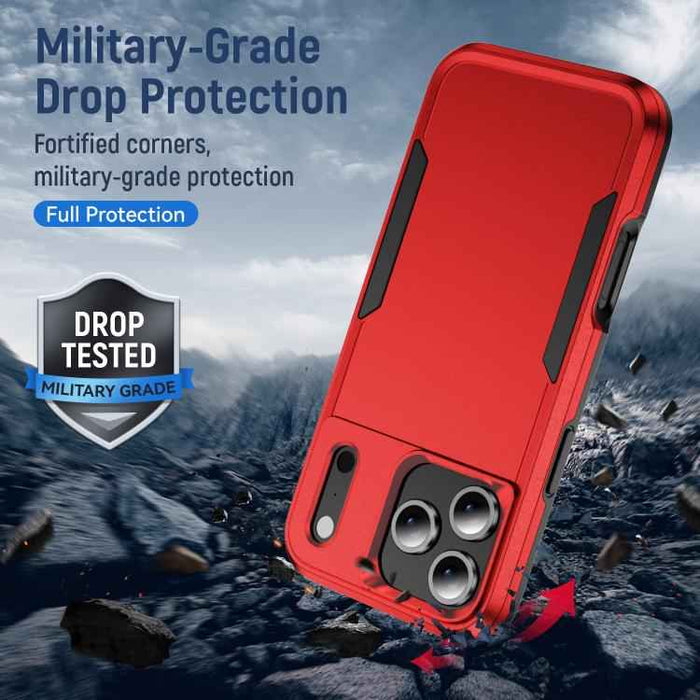 For iPhone 17 Pro Max Pioneer Armor Heavy Duty PC + TPU Phone Case(Red+Black)
