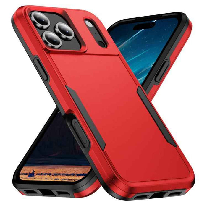 For iPhone 17 Pro Max Pioneer Armor Heavy Duty PC + TPU Phone Case(Red+Black)