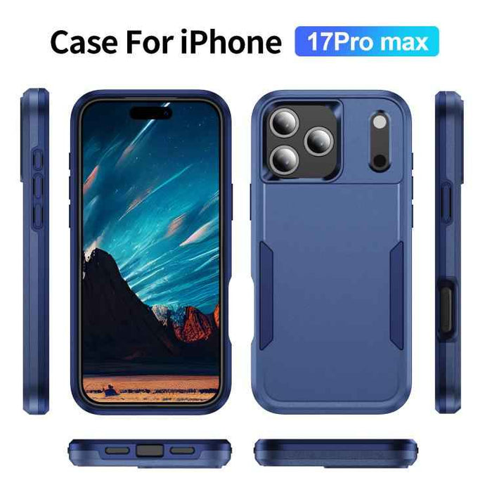 For iPhone 17 Pro Max Pioneer Armor Heavy Duty PC + TPU Phone Case(Blue)
