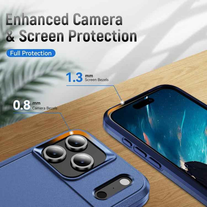 For iPhone 17 Pro Max Pioneer Armor Heavy Duty PC + TPU Phone Case(Blue)