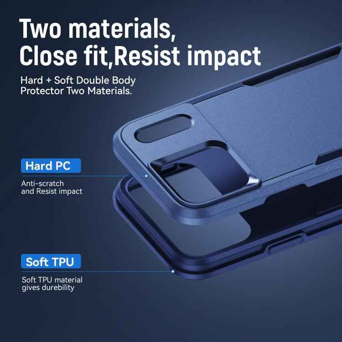 For iPhone 17 Pro Max Pioneer Armor Heavy Duty PC + TPU Phone Case(Blue)