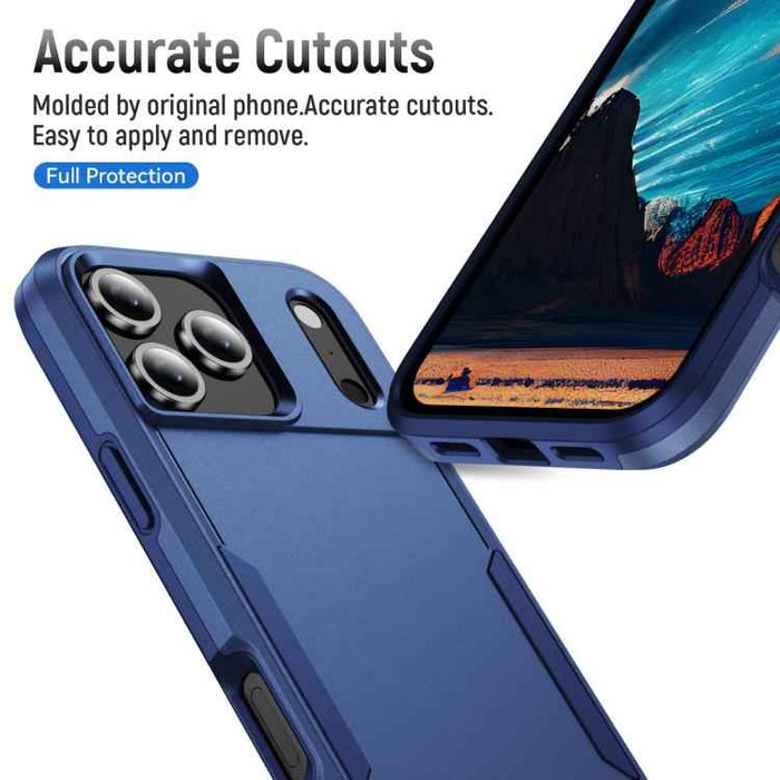 For iPhone 17 Pro Max Pioneer Armor Heavy Duty PC + TPU Phone Case(Blue)