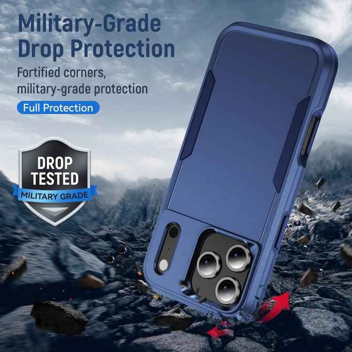 For iPhone 17 Pro Max Pioneer Armor Heavy Duty PC + TPU Phone Case(Blue)