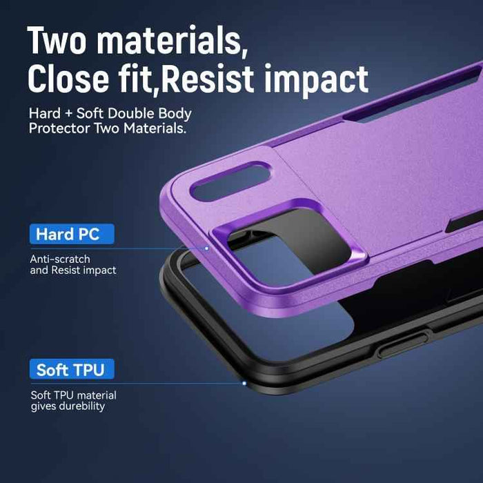 For iPhone 17 Pro Max Pioneer Armor Heavy Duty PC + TPU Phone Case(Purple+Black)