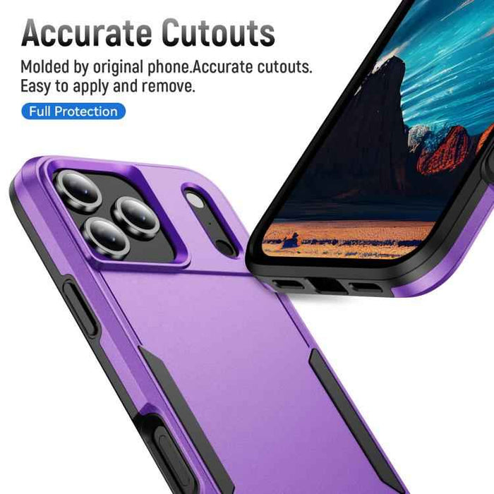 For iPhone 17 Pro Max Pioneer Armor Heavy Duty PC + TPU Phone Case(Purple+Black)