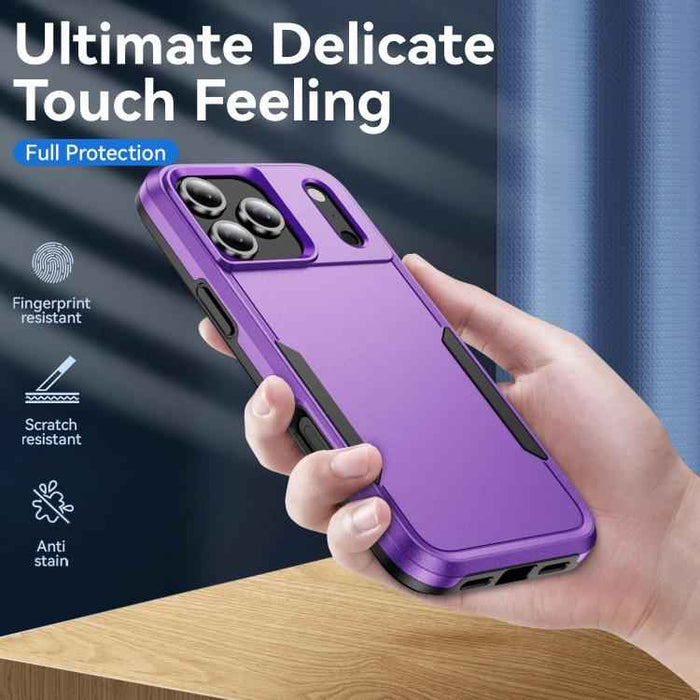 For iPhone 17 Pro Max Pioneer Armor Heavy Duty PC + TPU Phone Case(Purple+Black)
