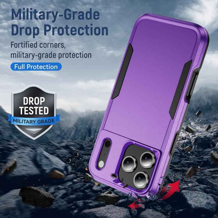 For iPhone 17 Pro Max Pioneer Armor Heavy Duty PC + TPU Phone Case(Purple+Black)