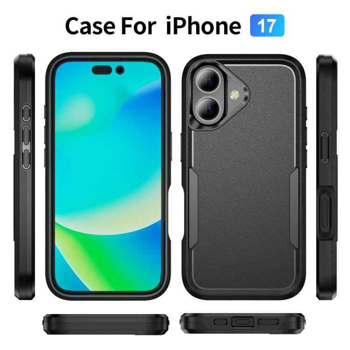 For iPhone 17 Pioneer Armor Heavy Duty PC + TPU Phone Case(Black)