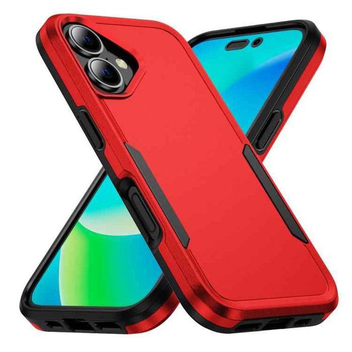 For iPhone 17 Pioneer Armor Heavy Duty PC + TPU Phone Case(Red+Black)