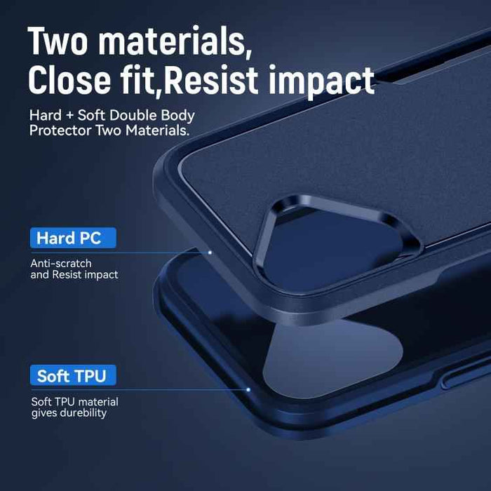 For iPhone 17 Pioneer Armor Heavy Duty PC + TPU Phone Case(Blue)