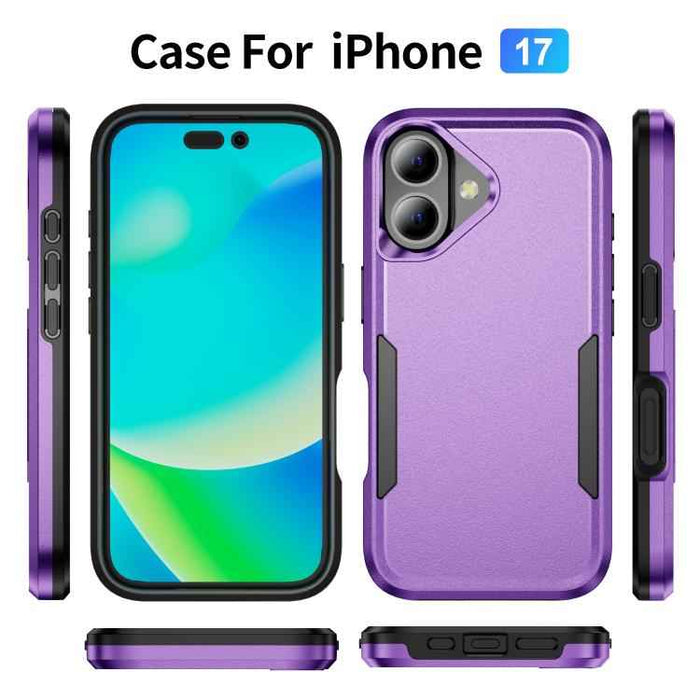 For iPhone 17 Pioneer Armor Heavy Duty PC + TPU Phone Case(Purple+Black)