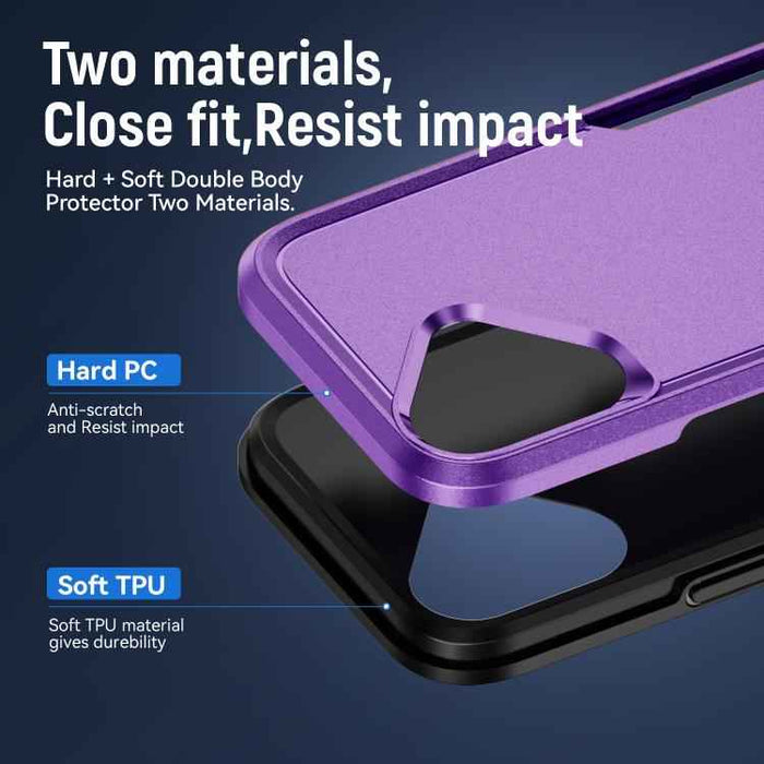 For iPhone 17 Pioneer Armor Heavy Duty PC + TPU Phone Case(Purple+Black)