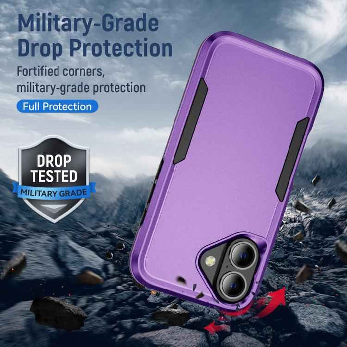 For iPhone 17 Pioneer Armor Heavy Duty PC + TPU Phone Case(Purple+Black)