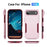 For iPhone 17 Air Pioneer Armor Heavy Duty PC + TPU Phone Case(Pink+Rose Red)