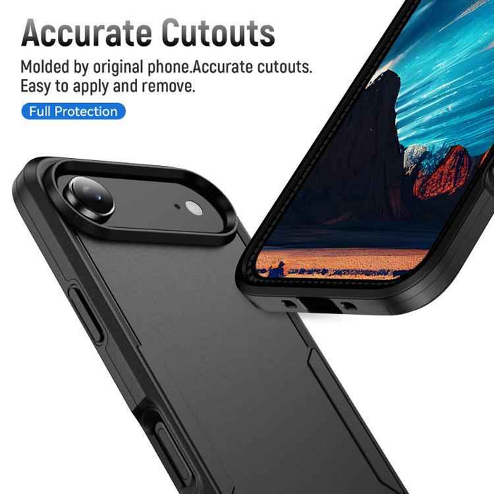 For iPhone 17 Air Pioneer Armor Heavy Duty PC + TPU Phone Case(Black)