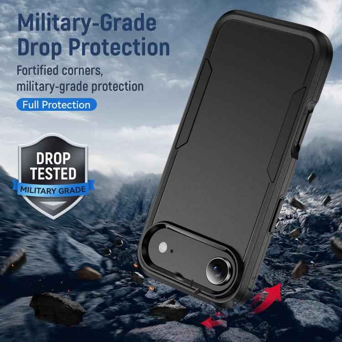 For iPhone 17 Air Pioneer Armor Heavy Duty PC + TPU Phone Case(Black)