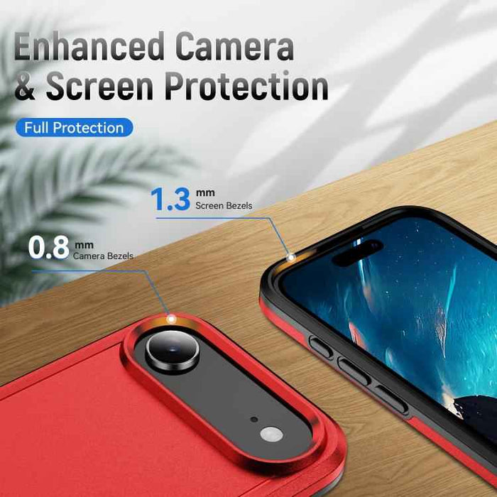 For iPhone 17 Air Pioneer Armor Heavy Duty PC + TPU Phone Case(Red+Black)