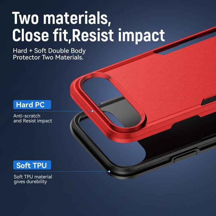 For iPhone 17 Air Pioneer Armor Heavy Duty PC + TPU Phone Case(Red+Black)