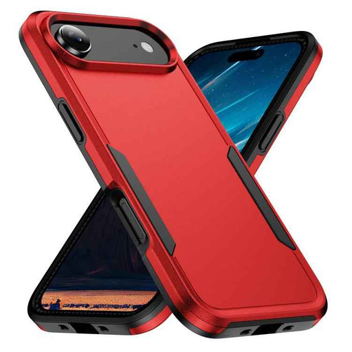 For iPhone 17 Air Pioneer Armor Heavy Duty PC + TPU Phone Case(Red+Black)