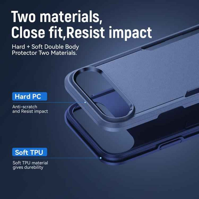 For iPhone 17 Air Pioneer Armor Heavy Duty PC + TPU Phone Case(Blue)