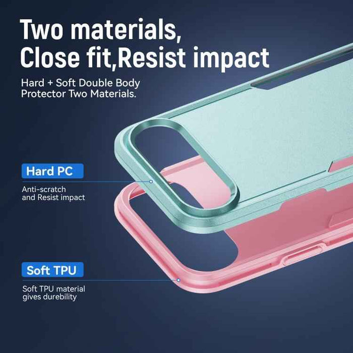 For iPhone 17 Air Pioneer Armor Heavy Duty PC + TPU Phone Case(Green+Pink)