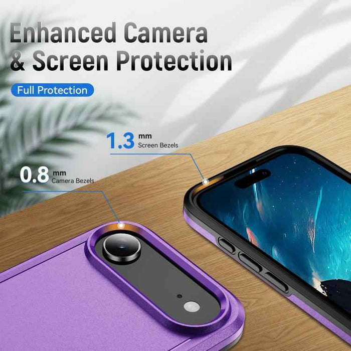 For iPhone 17 Air Pioneer Armor Heavy Duty PC + TPU Phone Case(Purple+Black)
