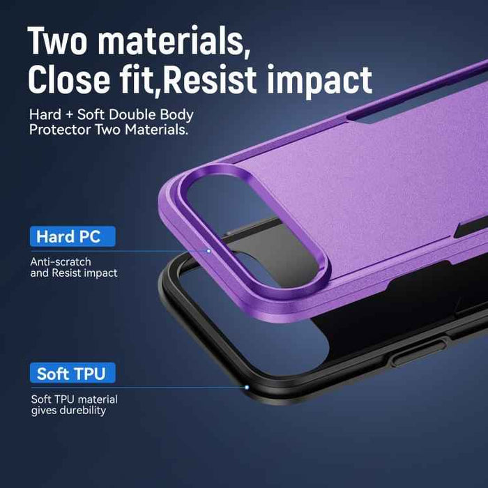For iPhone 17 Air Pioneer Armor Heavy Duty PC + TPU Phone Case(Purple+Black)
