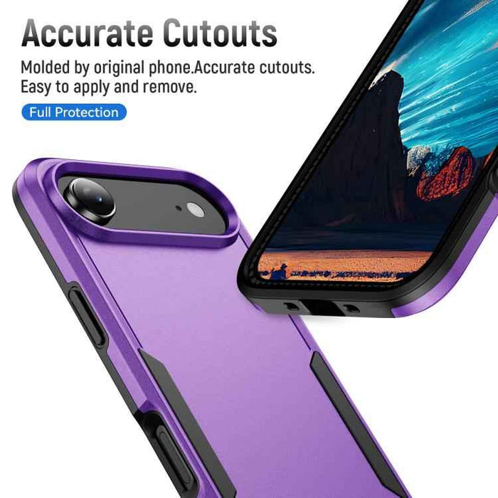 For iPhone 17 Air Pioneer Armor Heavy Duty PC + TPU Phone Case(Purple+Black)