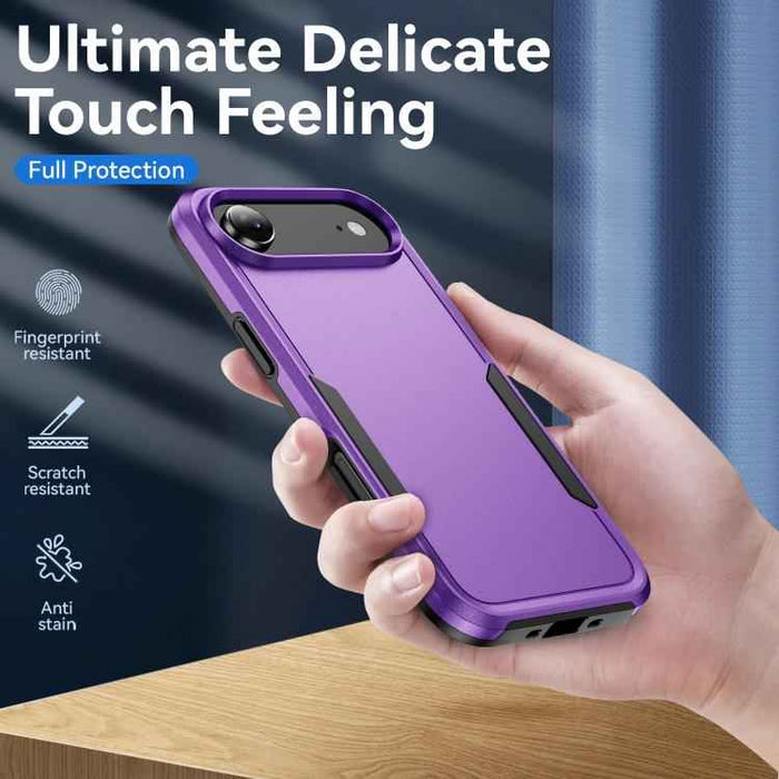 For iPhone 17 Air Pioneer Armor Heavy Duty PC + TPU Phone Case(Purple+Black)
