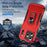 For iPhone 17 Pro Max Pioneer Armor Heavy Duty PC + TPU Phone Case with Holder(Red+Black)