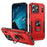 For iPhone 17 Pro Max Pioneer Armor Heavy Duty PC + TPU Phone Case with Holder(Red+Black)