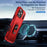 For iPhone 17 Pro Max Pioneer Armor Heavy Duty PC + TPU Phone Case with Holder(Red+Rose Red)