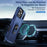 For iPhone 17 Pro Max Pioneer Armor Heavy Duty PC + TPU Phone Case with Holder(Blue)