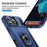For iPhone 17 Pro Max Pioneer Armor Heavy Duty PC + TPU Phone Case with Holder(Blue)