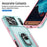 For iPhone 17 Pro Max Pioneer Armor Heavy Duty PC + TPU Phone Case with Holder(Green+Pink)