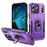 For iPhone 17 Pro Max Pioneer Armor Heavy Duty PC + TPU Phone Case with Holder(Purple+Black)