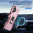 For iPhone 17 Pioneer Armor Heavy Duty PC + TPU Phone Case with Holder(Pink+Rose Red)