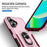 For iPhone 17 Pioneer Armor Heavy Duty PC + TPU Phone Case with Holder(Pink+Rose Red)