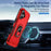 For iPhone 17 Pioneer Armor Heavy Duty PC + TPU Phone Case with Holder(Red+Black)