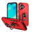 For iPhone 17 Pioneer Armor Heavy Duty PC + TPU Phone Case with Holder(Red+Black)
