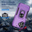 For iPhone 17 Pioneer Armor Heavy Duty PC + TPU Phone Case with Holder(Purple+Black)