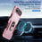 For iPhone 17 Air Pioneer Armor Heavy Duty PC + TPU Phone Case with Holder(Pink+Rose Red)