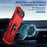 For iPhone 17 Air Pioneer Armor Heavy Duty PC + TPU Phone Case with Holder(Red+Rose Red)