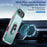 For iPhone 17 Air Pioneer Armor Heavy Duty PC + TPU Phone Case with Holder(Green+Pink)