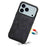 For iPhone 17 Pro Max Denior D08 PU Single Card Slot Holder Phone Case(Black)