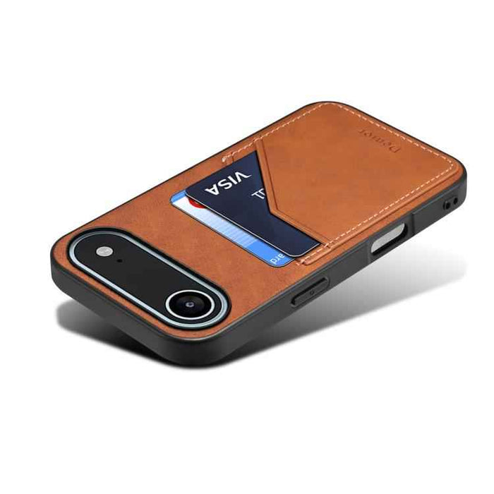 For iPhone 17 Air Denior D09 PU Dual Card Slot Back Cover Phone Case(Brown)