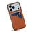 For iPhone 17 Pro Max Denior D09 PU Dual Card Slot Back Cover Phone Case(Brown)