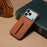 For iPhone 17 Pro Max Denior D07 DV Elastic Card Slot PU Back Cover Phone Case(Brown)