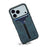 For iPhone 17 Pro Max Denior D07 DV Elastic Card Slot PU Back Cover Phone Case(Blue)