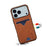 For iPhone 17 Pro Max Denior D06 PU Back Cover Card Slot Holder Phone Case(Brown)
